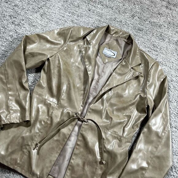 Vintage Y2K Rave Faux Leather Front Tie Jacket - Picture 2 of 7